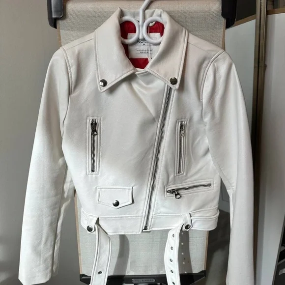 New! Noize Faux Leather Moto Jacket – White – Women’s Size S - Picture 8 of 10